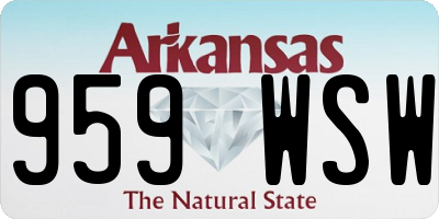 AR license plate 959WSW