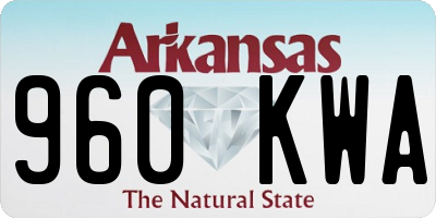 AR license plate 960KWA