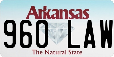AR license plate 960LAW