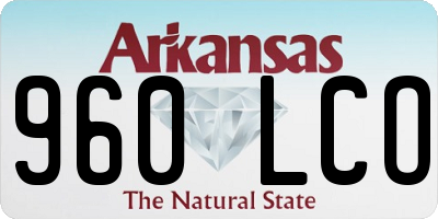 AR license plate 960LCO