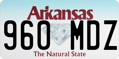 AR license plate 960MDZ