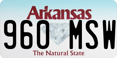 AR license plate 960MSW