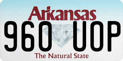 AR license plate 960UOP