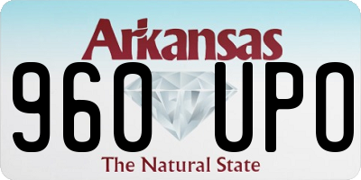 AR license plate 960UPO