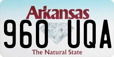 AR license plate 960UQA