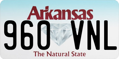 AR license plate 960VNL