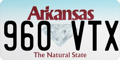AR license plate 960VTX