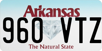 AR license plate 960VTZ