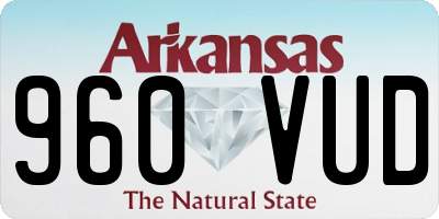 AR license plate 960VUD