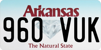 AR license plate 960VUK