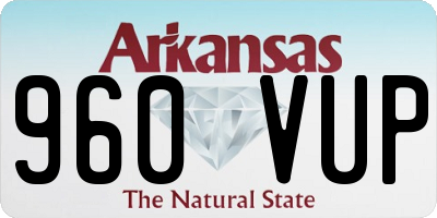 AR license plate 960VUP