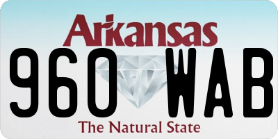 AR license plate 960WAB