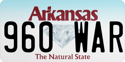 AR license plate 960WAR