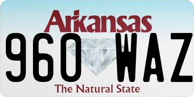 AR license plate 960WAZ