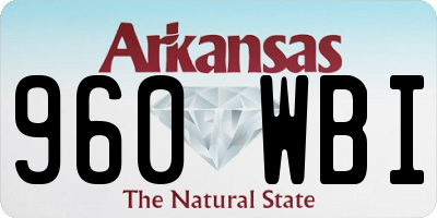 AR license plate 960WBI
