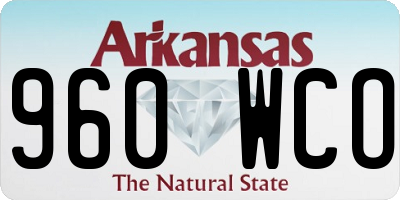 AR license plate 960WCO