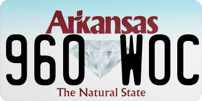 AR license plate 960WOC