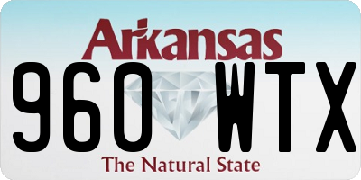 AR license plate 960WTX