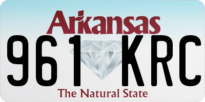 AR license plate 961KRC