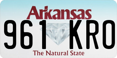 AR license plate 961KRO