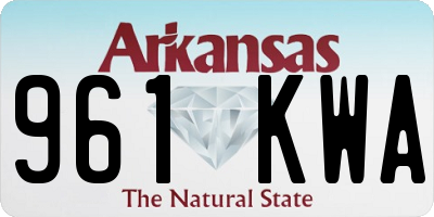 AR license plate 961KWA