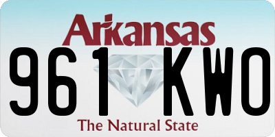 AR license plate 961KWO