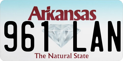 AR license plate 961LAN