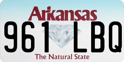 AR license plate 961LBQ