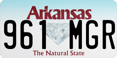 AR license plate 961MGR