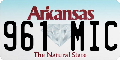 AR license plate 961MIC