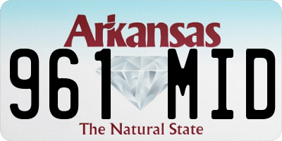 AR license plate 961MID