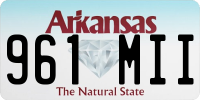 AR license plate 961MII