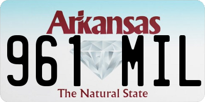 AR license plate 961MIL