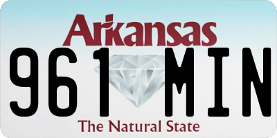 AR license plate 961MIN