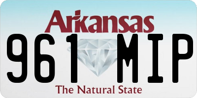 AR license plate 961MIP