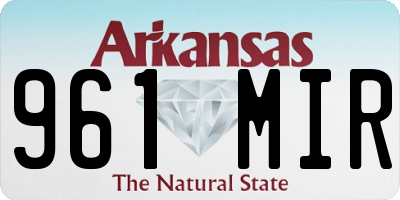AR license plate 961MIR