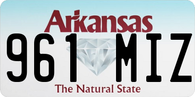AR license plate 961MIZ