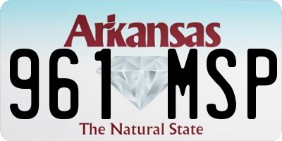 AR license plate 961MSP