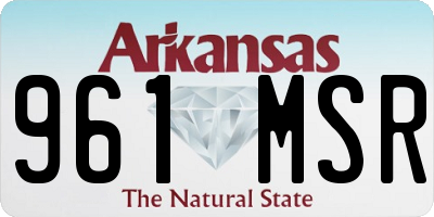 AR license plate 961MSR
