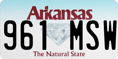 AR license plate 961MSW