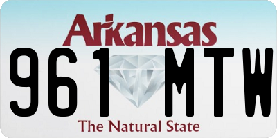 AR license plate 961MTW