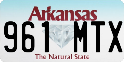 AR license plate 961MTX