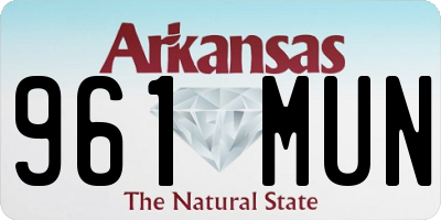 AR license plate 961MUN