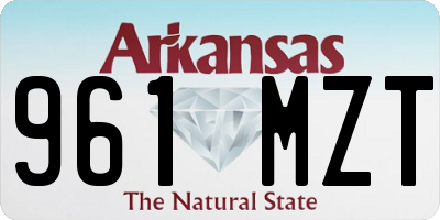 AR license plate 961MZT