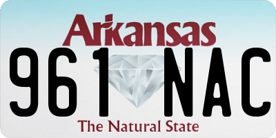 AR license plate 961NAC