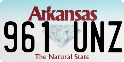 AR license plate 961UNZ