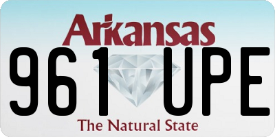AR license plate 961UPE