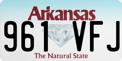AR license plate 961VFJ
