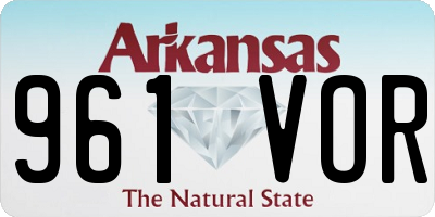 AR license plate 961VOR