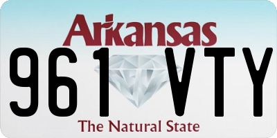 AR license plate 961VTY